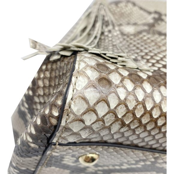 GUCCI Soho Handbag 2WAY Tote Bag Python Beige Brown - Picture 9 of 15